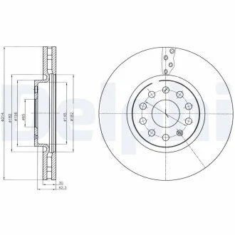 Гальмiвнi диски фарбованi Delphi BG4330C