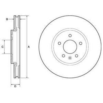 Гальмiвнi диски переднi фарбованi Delphi BG4672C