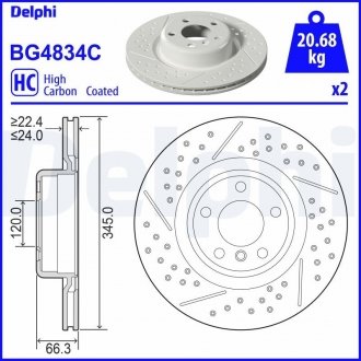 Тормозной диск Delphi BG4834C (фото 1)