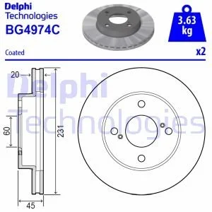 Гальмівний диск Delphi BG4974C (фото 1)