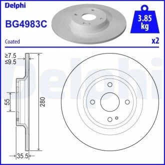 Диск гальмівний 124 SPIDER/MX-5 Delphi BG4983C