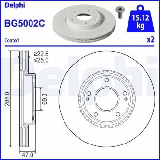 Гальмівний диск Delphi BG5002C (фото 1)
