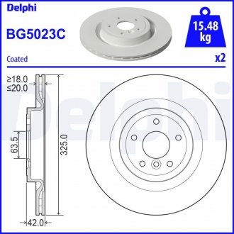 Гальмівний диск Delphi BG5023C