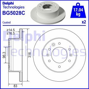 Тормозной диск Delphi BG5028C