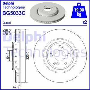 Тормозной диск Delphi BG5033C
