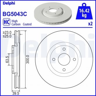 Тормозной диск Delphi BG5043C