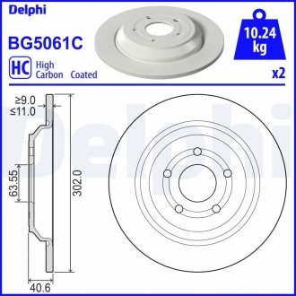 Тормозной диск Delphi BG5061C (фото 1)