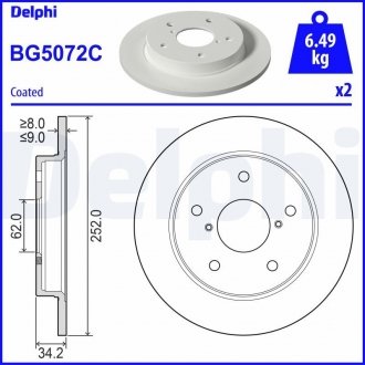 Гальмівний диск Delphi BG5072C (фото 1)