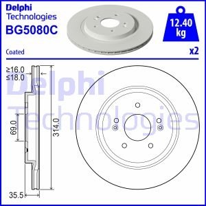 Тормозной диск Delphi BG5080C (фото 1)