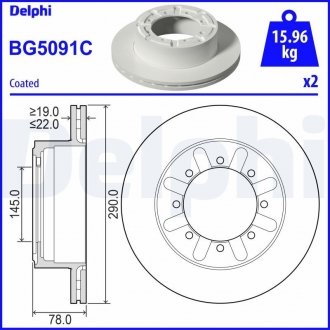 Гальмівний диск Delphi BG5091C (фото 1)