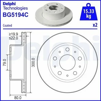 Гальмiвнi диски Delphi BG5194C