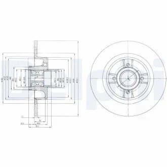 Диск гальмівний з підшипником Delphi BG9029RSC