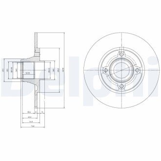 Brake disk with bearing Delphi BG9033RSC