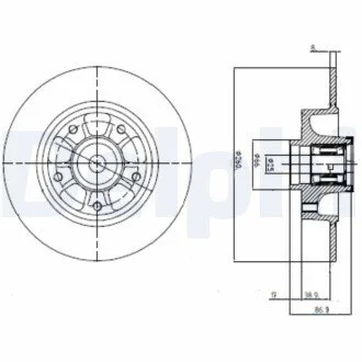 Тормозной диск с подшипником Delphi BG9112RSC (фото 1)
