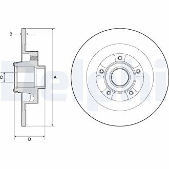 Brake disk with bearing Delphi BG9134RSC