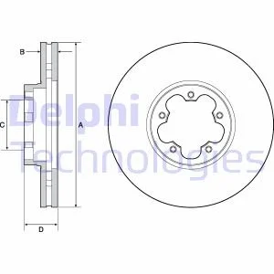 Гальмiвнi диски фарбованi Delphi BG9142C