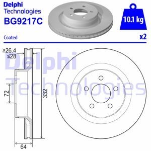 Тормозной диск Delphi BG9217C