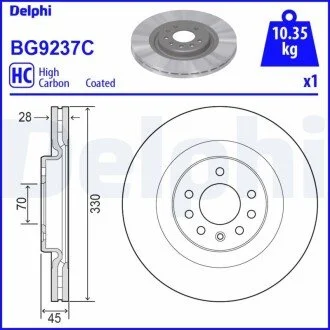 Гальмівний диск Delphi BG9237C
