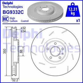 Гальмiвнi диски Delphi BG9332C (фото 1)