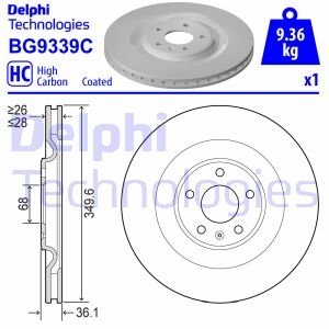 Тормозной диск Delphi BG9339C