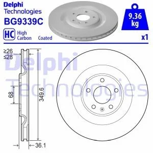 Гальмівний диск Delphi BG9339C