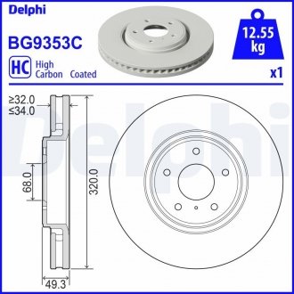 Гальмівний диск Delphi BG9353C
