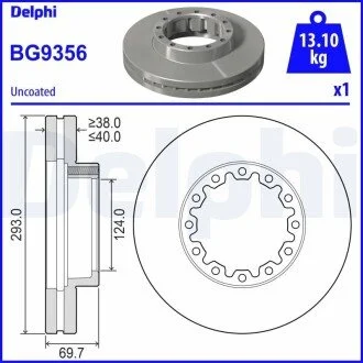 TARCZA HAMULCOWA TYL Delphi BG9356