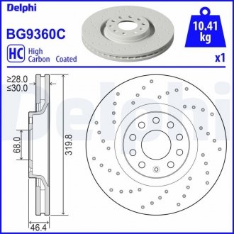 Гальмівний диск Delphi BG9360C (фото 1)