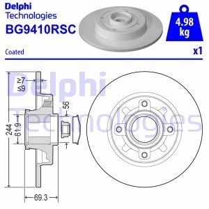 Гальмівний диск з підшипником Delphi BG9410RSC