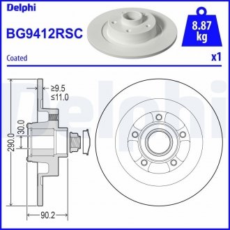 Гальмівний диск з підшипником Delphi BG9412RSC (фото 1)