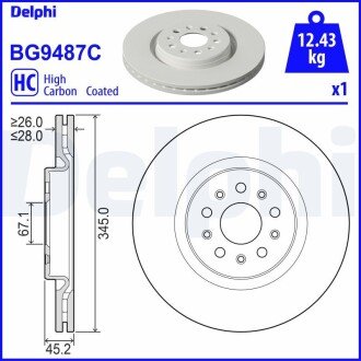 Гальмівний диск Delphi BG9487C
