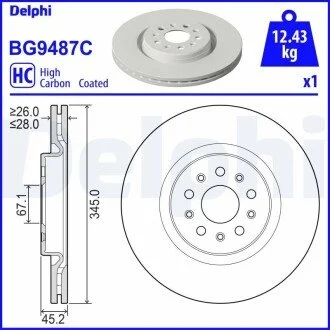 Гальмівний диск Delphi BG9487C