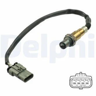 Лямбда-зонд (довжина 338мм) OPEL ADAM, ASTRA K, ASTRA K/KOMBI, CORSA E, INSIGNIA B, INSIGNIA B COUNTRY, INSIGNIA B GRAND SPORT, KARL, MOKKA / MOKKA X B10XE-F10XFL 07.14- Delphi ES2109412B1