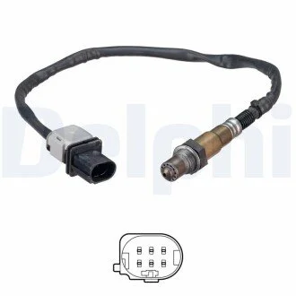 Лямбда-зонд (кількість дротів 5шт довжина 500мм) VOLVO S60 II, V60 I, V70 III, V70 III/KOMBI, XC60 I, XC70 II D5204T2-D97PHEV 08.07-07.18 Delphi ES21302-12B1