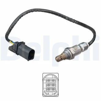 Лямбда-зонд (кількість дротів 5шт, довжина 437мм) VOLVO C30, S40 II, S60 II, S80 II, V40, V50, V60 I, V70 III D4162T 01.10-12.16 Delphi ES2133312B1