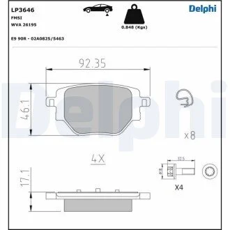 Гальмівні колодки, дискові Delphi LP3646