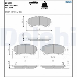 Гальмівні колодки, дискові Delphi LP3693