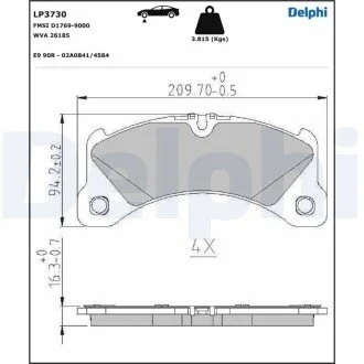 Гальмівні колодки, дискові Delphi LP3730
