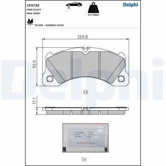 Гальмівні колодки, дискові Delphi LP3735
