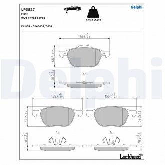 Klocki ham. C-Max,Ecosport,Focus,Focus Estate,Wagon,Grand C-Max Delphi LP3827