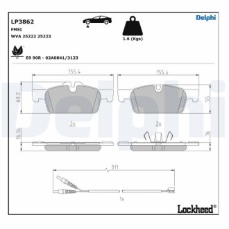 Автозапчасть Delphi LP3862