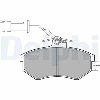VW Тормозные колодки передн. (с датчиком) 19,6мм Audi 100 -91, 80 86-91 Delphi LP444