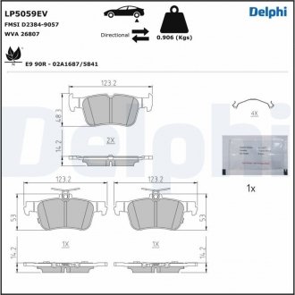 Гальмівні колодки, дискові Delphi LP5059EV (фото 1)