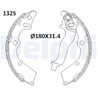Гальмівна колодка KIA PICANTO I 1.0-1.1LPG 04.04-09.11 Delphi LS2199