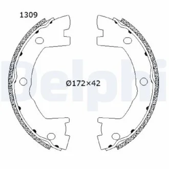 Гальмівна колодка NISSAN CABSTAR, NT400 CABSTAR, RVI MAXITY 2.5D/3.0D 09.06- Delphi LS2202