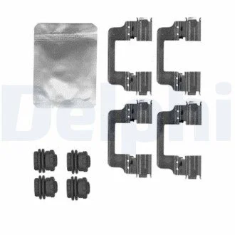 Монтажний набір гальмівних колодок задн LAND ROVER DEFENDER, DISCOVERY V, RANGE ROVER IV, RANGE ROVER SPORT II 2.0-5.0 08.12- Delphi LX0591 (фото 1)