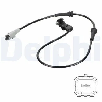 Датчик ABS задн Лів/Прав CITROEN C4, C4 I, PEUGEOT 307, 307/KOMBI 1.4-2.0D 08.00-07.11 Delphi SS20763 (фото 1)