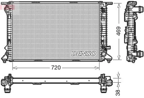 Радиатор AUDI/PORSCHE A4/A5/Q5/Macan \'\'2,7-3,0TDI/3,0-3,2TFSI "07-17 DENSO DRM02023