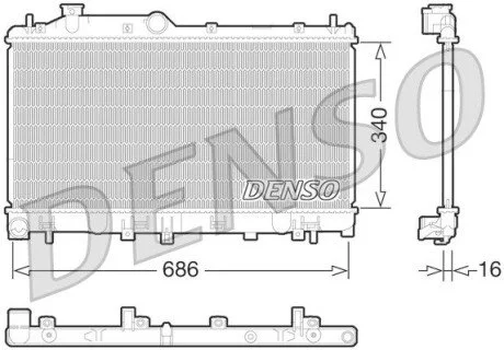 Радіатор, охолодження двигуна DENSO DRM36013