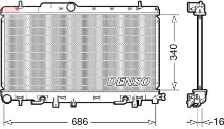 Радіатор двигуна, головний DENSO DRM36018